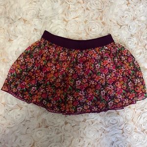 AEROPOSTALE MINI FLARE FLORAL SKIRT